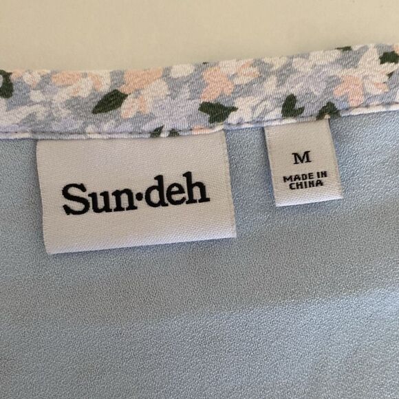Sundeh by Sunday Best from Aritzia Mini Blue Floral Wrap Skirt Size Medium - Picture 5 of 8